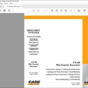 Case CX36B Mini Crawler Excavator Service Parts Catalogue Manual 6-85064 EN_FR_IT_DE_PT_ES_NT - PDF DOWNLOAD