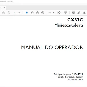 Case CX37C Mini Escavadora MANUAL DE OPERADOR (51644621)-PDF DOWNLOAD (Portuguese)