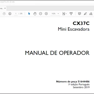 Case CX37C Mini Escavadora MANUAL DE OPERADOR(51644486)-PDF DOWNLOAD (Portuguese)
