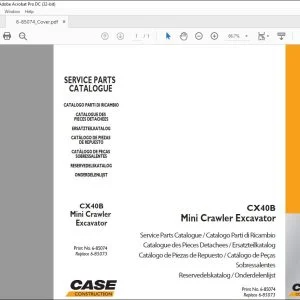 Case CX40B Mini Crawler Excavator Service Parts Catalogue Manual 6-85074 EN_FR_IT_DE_PT_ES_NT - PDF DOWNLOAD