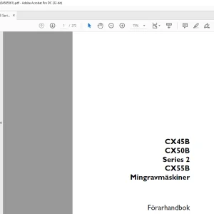 Case CX45B CX50B Series 2 CX55B Mingravmäskiner Förarhandbok Manual 84565561 - PDF DOWNLOAD (SWEDISH)