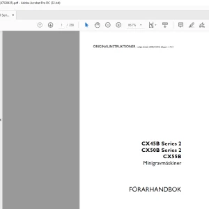 Case CX45B Series 2 CX50B Series 2 CX55B Minigrävmaskiner FÖRARHANDBOK Manual 47528435 - PDF DOWNLOAD (SWEDISH)