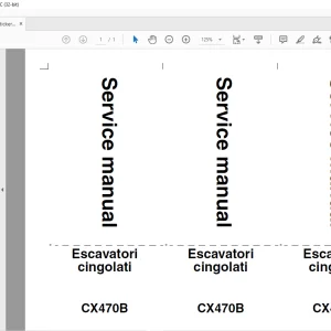 Case CX470B Escavatori cingolati Service manual 84149315C - PDF DOWNLOAD (Italian)