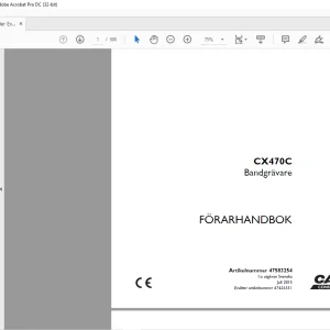 Case CX470C Bandgrävare FÖRARHANDBOK Manual 47583254 - PDF DOWNLOAD (SWEDISH)