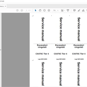 Case CX470C Tier 4 Escavatori cingolati Service manual 84512403 - PDF DOWNLOAD (Italian)