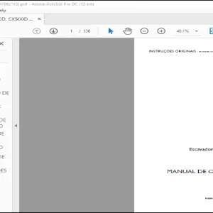 Case CX490D CX500D Escavadoras de lagartas MANUAL DE OPERADOR(47982165)-PDF DOWNLOAD (Portuguese)