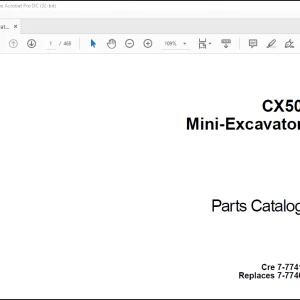 Case CX50 Mini-Excavator Parts Catalog Manual(7-7741)  - PDF DOWNLOAD