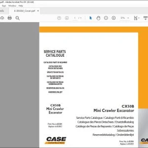 Case CX50B Mini Crawler Excavator Service Parts Catalogue Manual 6-85084 EN_FR_IT_DE_PT_ES_NT - PDF DOWNLOAD