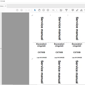 Case CX700B Escavatori cingolati Service manual 84124942B - PDF DOWNLOAD (Italian)