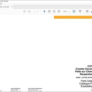 Case CX75SR Crawler Excavator Parts Catalogue Manual 7-8360 - PDF DOWNLOAD