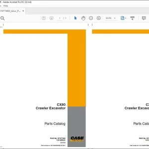 Case CX80 Crawler Excavator Parts Catalog Manual 87477460 EN_IT_FR_DE_ES_PT_NL_DK - PDF DOWNLOAD