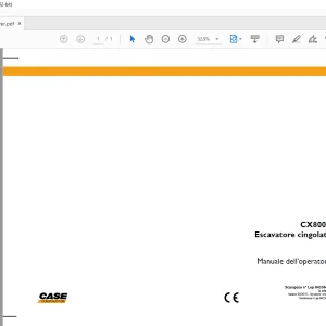 Case CX800B Escavatore cingolato Manuale dell'operatore 84330686 - PDF DOWNLOAD (Italian)