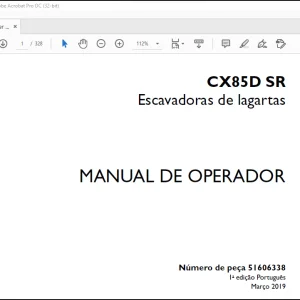 Case CX85D SR Escavadoras de lagartas MANUAL DE OPERADOR(51606338) - PDF DOWNLOAD(Portuguese)