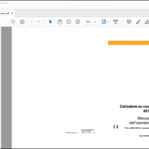 Case Caricatore su ruote 921C Manuale dell'operatore(6-34330IT)  - PDF DOWNLOAD (Italian)