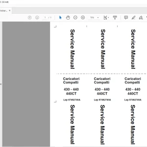 Case Caricatori Compatti 430 - 440 440CT Service Manual 87482740A - PDF DOWNLOAD (ITALIAN)