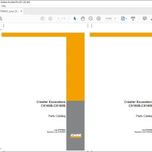 Case Crawler Excavators CX160B-CX180B Parts Catalog Manual 87678602 - PDF DOWNLOAD