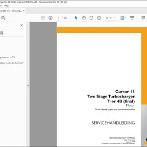 Case Cursor 13 Two Stage Turbocharger Tier 4B (final) Motor SERVICEHANDLEIDING 47608455 - PDF DOWNLOAD (Dutch)