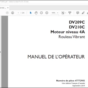 Case DV209C DV210C Moteur niveau 4A Rouleau Vibrant MANUEL DE L’OPÉRATEUR(47772905) - PDF DOWNLOAD (French)