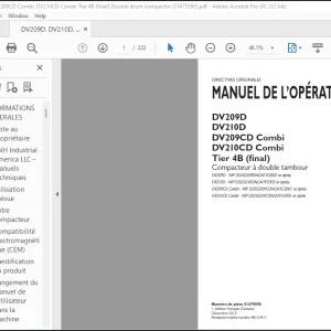 Case DV209D DV210D DV209CD Combi DV210CD Combi Tier 4B (final) Compacteur à double tambour MANUEL DE L’OPÉRATEUR(51675590) - PDF DOWNLOAD (French)
