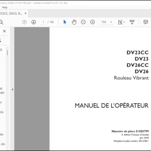 Case DV23CC DV23 DV26CC DV26 Rouleau Vibrant MANUEL DE L’OPÉRATEUR(51503799) - PDF DOWNLOAD (French)