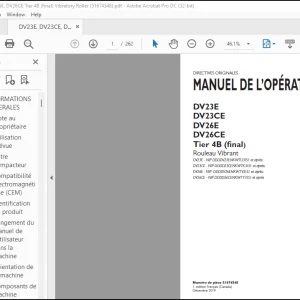 Case DV23E DV23CE DV26E DV26CE Tier 4B (final) Rouleau Vibrant MANUEL DE L’OPÉRATEUR(51674548) -  PDF DOWNLOAD (French)