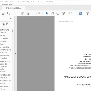 Case DV36E DV45CE DV45E Tier 4B (final) Rouleau Vibrant MANUEL DE L’OPÉRATEUR(51523414) - PDF DOWNLOAD (French)