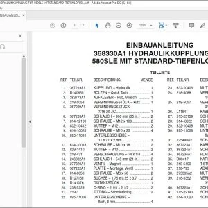 Case EINBAUANLEITUNG 368330A1 HYDRAULIKKUPPLUNG FÜR 580SLE MIT STANDARD-TIEFENLÖFFEL - PDF DOWNLOAD (German)