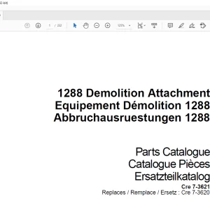 Case Excavators 1288 Demolition Attachment Parts Catalog Manual_EN_FR_DE(7-3621) - PDF DOWNLOAD