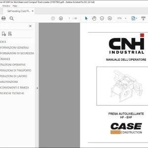 Case FRESA AUTOLIVELLANTE HF EHF MANUALE DELL’OPERATORE 51567593 - PDF DOWNLOAD (German)