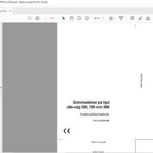 Case Grävmaskiner på hjul räls-väg 588, 788 och 988 Instruktionsbok  Manual 6-23430 - PDF DOWNLOAD (SWEDISH)