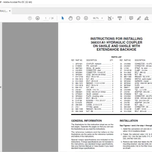 Case HYDRAULIC COUPLER INSTRUCTIONS FOR INSTALLING 368331A1 HYDRAULIC COUPLER 580-590 Manual 7-15822 - PDF DOWNLOAD