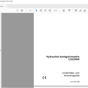 Case Hydraulisk bandgrävmaskin CX225SR Underhålls- och leveransguide Manual 6-36010 - PDF DOWNLOAD (SWEDISH)