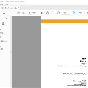 Case ISM Tier 4 Motor MANUAL DE SERVIÇO(47632300)-  PDF DOWNLOAD (Portuguese)