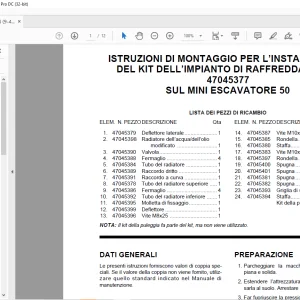 Case ISTRUZIONI DI MONTAGGIO PER L’INSTALLAZIONE DEL KIT DELL’IMPIANTO DI RAFFREDDAMENTO 47045377 - PDF DOWNLOAD (Italian)