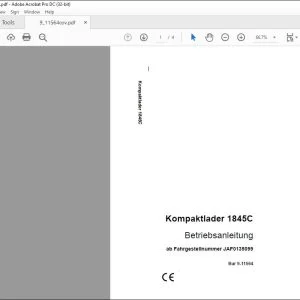 Case Kompaktlader 1845C Betriebsanleitung 9-11564 - PDF DOWNLOAD (German)