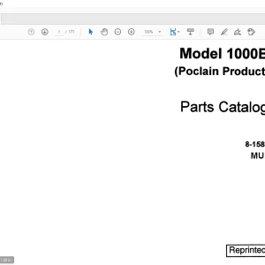 Case Model 1000B (Poclain Product) pelles hydrauliques Parts Catalog Manual(8-1580)_EN_FR_ES_DE -  PDF DOWNLOAD