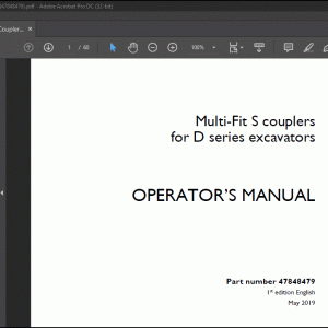 Case Multi-Fit S couplers for D series excavators Operator’s Manual _EN_IT_DE_FR_ES(47848479) - PDF DOWNLOAD