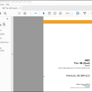 Case NEF Tier 4B (final) Motor MANUAL DE SERVIÇO(47606129) -  PDF DOWNLOAD (Portuguese)
