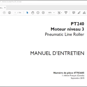 Case PT240 Moteur niveau 3 Pneumatic Line Roller MANUEL D’ENTRETIEN(47703685) - PDF DOWNLOAD (French)