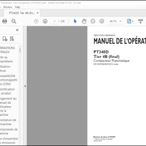 Case PT240D Tier 4B (final) Compacteur Pneumatique MANUEL DE L’OPÉRATEUR(51675507) - PDF DOWNLOAD (French)