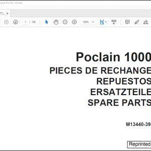 Case Poclain 1000 Spare Parts Manual(M13440-39) - PDF DOWNLOAD