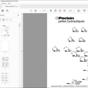 Case Poclain Pelles Hydrauliques 75PB Parts Catalogue Manual - PDF DOWNLOAD