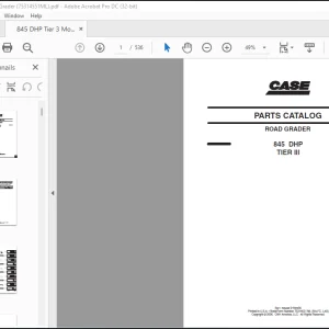 Case ROAD GRADER 845 DHP TIER III PARTS CATALOG MANUAL(75314551 ML)  - PDF DOWNLOAD