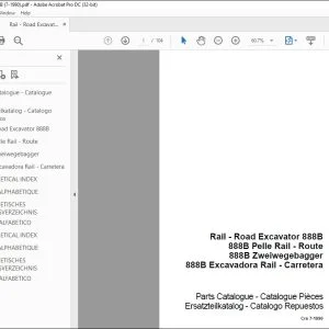 Case Rail Road Excavator 888B Parts Catalogue Manual EN_DE_FR_ES - PDF DOWNLOAD