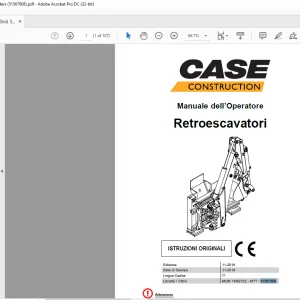 Case Retroescavatori Manuale dell’Operatore 51567608 - PDF DOWNLOAD (Italian) Manual PDF Download