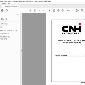 Case SNOW PLOUGH DOZER BLADE OPERATORS Manual 48088006 - PDF DOWNLOAD