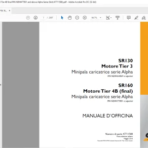 Case SR130 Tier 3 PIN NEM464869 and above, SR160 Tier 4B final PIN NDM477801 and above Alpha Series Skid (47711588) - PDF DOWNLOAD (Italian)