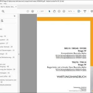 Case SR210 SR240 SV280 Kompaktlader, Baureihe Alpha TR270 TR310 Stage IV Baggerlader mit schmaler Spur, Baureihe Alpha WARTUNGSHANDBUCH 47683918 - PDF DOWNLOAD (German)
