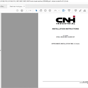 CNH STEEL REAR MUD GUARD KIT - B90B, B100B, B100C, B110B, B110C, B115B, B115C, 580T, 580ST, 590ST, 695ST tractor loader backhoe INSTALLATION INSTRUCTIONS Manual 47803969 - PDF DOWNLOAD (EN-IT-ES-DE-FR)