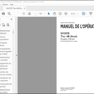 Case SV207E Tier 4B (final) Rouleau Vibrant MANUEL DE L’OPÉRATEUR(51674442) - PDF DOWNLOAD (French)
